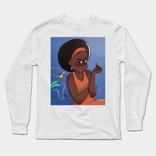 Mermaid Lassoed by Sibling Long Sleeve T-Shirt